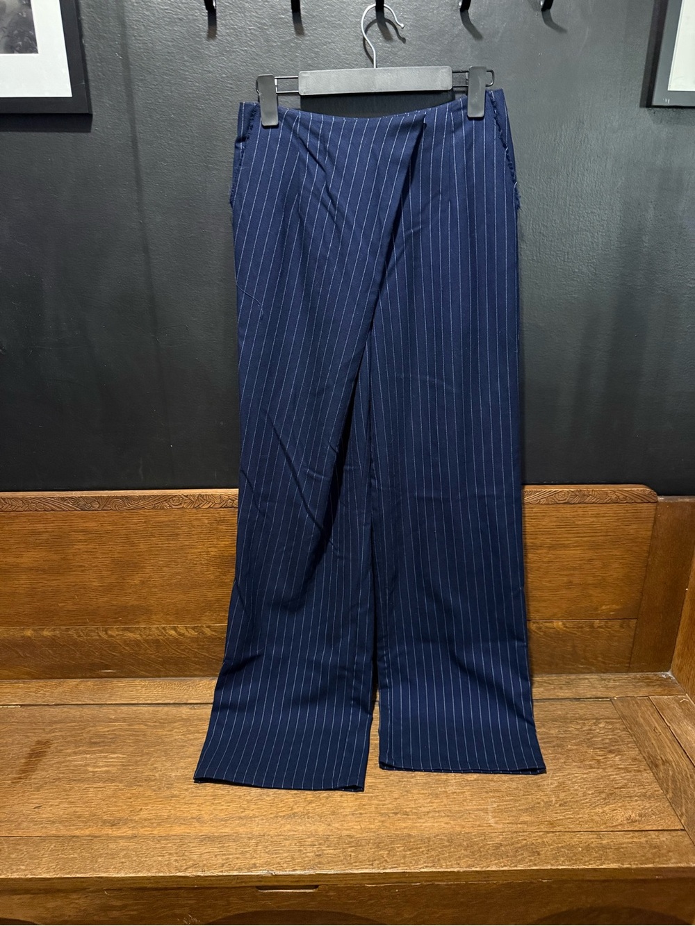 Navy Pinstripe Men's Dress Pants